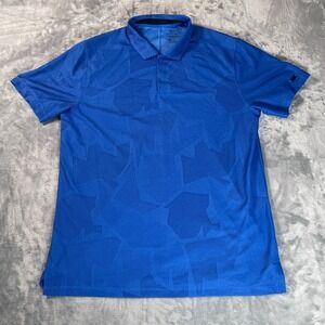 Nike Golf Polo Shirt Men's L Dri Fit Standard Fit Royal Blue Tiger Woods Logo‎
